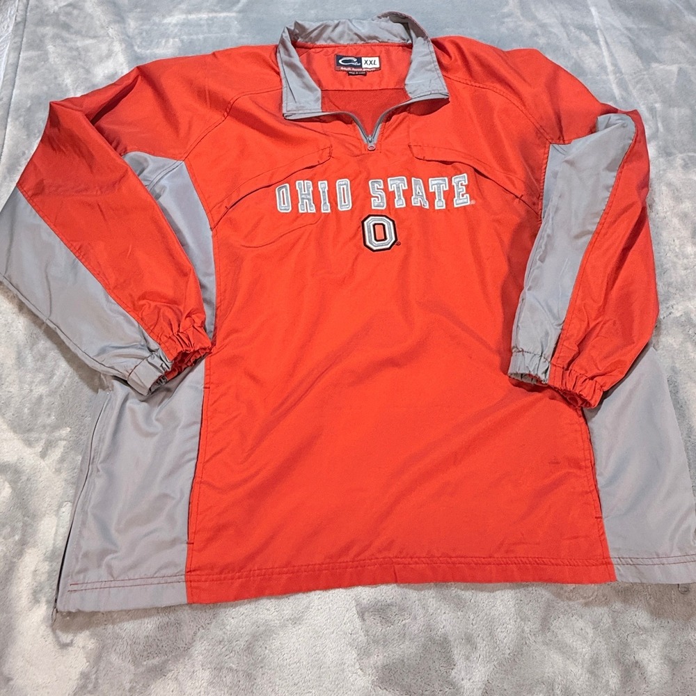 Cadre Ohio State Buckeyes Orange Gray Quarter‎ Zip Pullover Jacket XXL